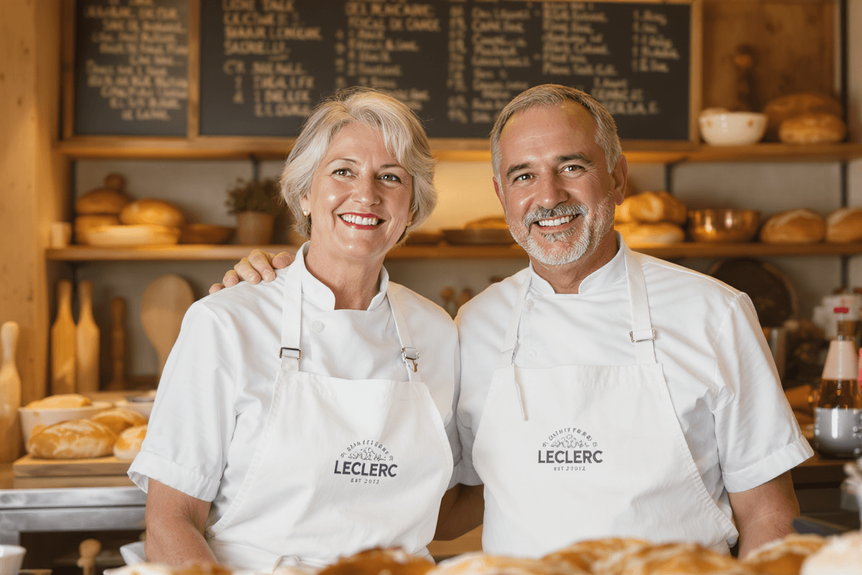 Marie and Pierre Leclerc in their bakery